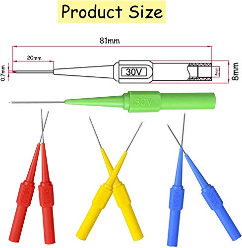 15 stuks testsonde, multimeter, afneembare sonde, multimeter, meetlood, sonde, isolatie Piercing, naald, banaanplug, kabel, sonde, voor digitale multimeter 3