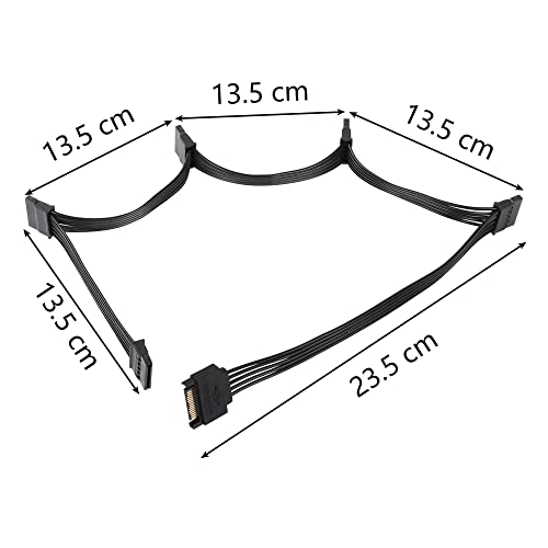 15 Pin SATA Power Splitter Adapter Cable 15 Pin SATA 1 tot 5 SATA seriële koord voor HDD, SSD, optische schijven