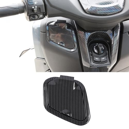 Motorfiets met zijzaklader Side Storage Pocket Cover Carbon Fiber Style Charger Cap Side Pocket Guard Cover voor NMAX 125 155 2020 tot 2024