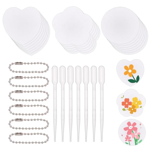 24 Set van 3 stijlen DIY textuur kunst tekenpapier, 3D schilderset van magisch schuim met ijseren bal hangerkettingen en kunststof drupelaars om te schilderen kunsthandwerk, papier met