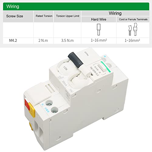 AC 230V Residual Circuit Breaker 6A-32A 1P N Leakage Protector Overload Protection Air Switch voor Home Lighting Distribution Lines Solar PV System (20A)