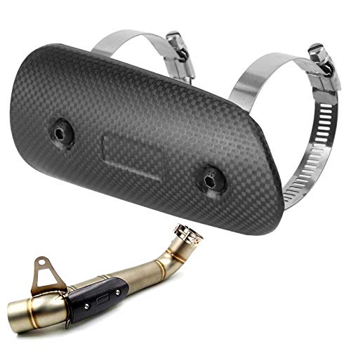 Uitlaatwarmteschild Universele hitteschild Kit Cover droge koolstofvezel uitlaat middelste buis met hitteschild Uitlaat Heat Shield Guard Kit