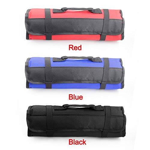 Draagbare gereedschap zak 22 zakken 600D Oxford Canvas gereedschap roll up tas grote tote drager Organisator, gemakkelijke opslag & draagbare Beste voor ambachtelijke Handymen Reparaties Zwart 5