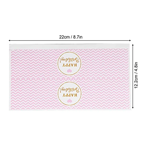 5 stuks Gelukkige verjaardag Waterfles Labels, 8.7 x 4.7 Inch Roze Wit Zelfklevend Waterfles Labels Decoratie voor verjaardagsfeest Bruiloft 5