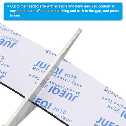 5M Afdichtingsschuimtape, 45mm breed, 3mm dik, Single Side Weather Stripping Deur Meubilair Afdichtingsstrip voor ruitenbuizen Isolatie, Zwart 5