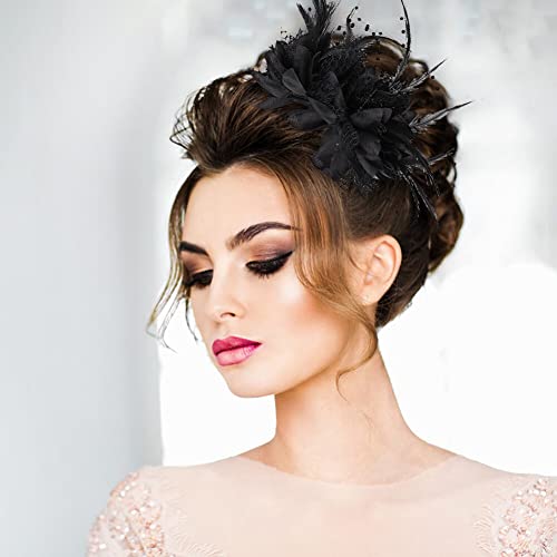 1920s hoofdband met veren haarband bruiloft hoofdstuk 1920s fascinator vintage vrouwen carnaval festival hoofdband cosplay hoofdstuk kostuum voor cocktail bruiloft thee party