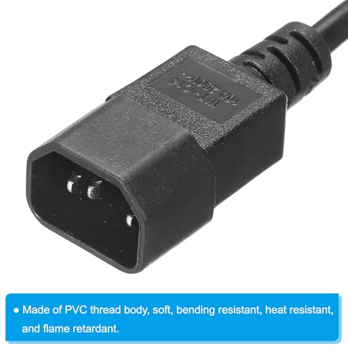 Power Cord AC 3 Pin Plug C14 naar Bus C13 1mm2 0.5m 1.6 Foot 250V 10A PDU Extension Kabel voor Laptop Electronics TV Computer Printer Radio Monitor 4