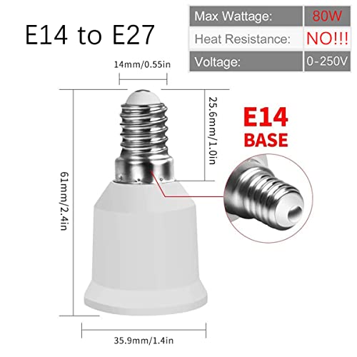 Sea 5x E14 to E27 Socket Converter, Adapter Converter, Lamp Base, Lamp Socket Adapter, Lamp Adapter voor LED Bollen en energie besparen Bollen en energie besparen Bollen