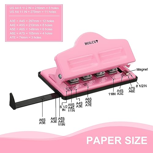 4 Paddestoel Papier Hol Punches Draagbare 5 vellen Capaciteit voor A7/A6/A5/A4/A3 Planner Album Notebook Roze 4