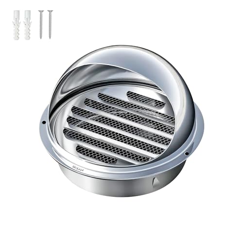 Luchtventilatie 304 Roestvrij staal Bull-Nose externe ventilatie Grill Screen Hood, voor externe wanduitlaat, Hood Uitlaat, 70m m
