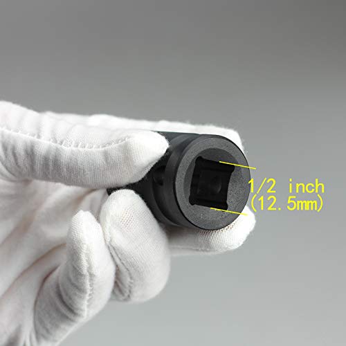 1 x 1/2 Inch Universele pneumatische slagmouw, 18mm, Hexagon, Socket Wrench Head voor elektrische slagmoersleutel, zwart