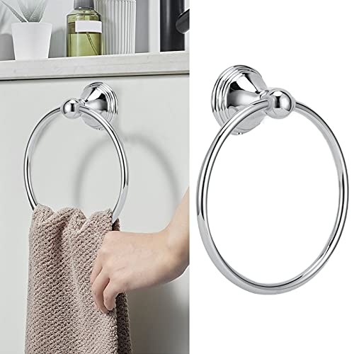Roestvrij stalen handdoekring, Retro Style muurhouder voor badkamer keuken slaapkamer (893 Chrome handdoekring) 3