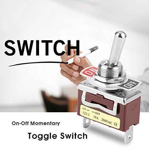 Rocker Switch 250V 15A, 2 Pin 2 Positie Aan/uit Tijdelijke Schakelschakelaar 12mm Montagegat 4