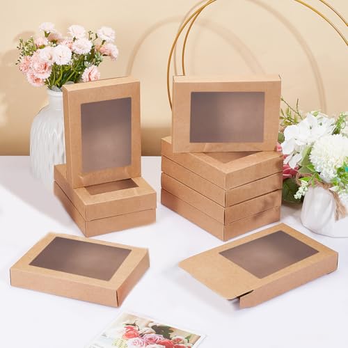 24st Camel Shaped Cadeaudozen, Opgevouwen papieren dozen bakken Cookies Kraft Behandelen met 10x7.5cm raam voor Party Treats en sieraden verpakking, 14,5 x 10,5 x 2,5cm Afgewerkt 4