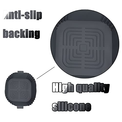 2 stuks Air Fryer Siliconen Jaren, Air Fryer Accessoires, Siliconen Hot Air Fryer, Herbruikbaar, voor Magnetron, Oven, Inductie Cooker, Koelkast (Square, Verdikking)