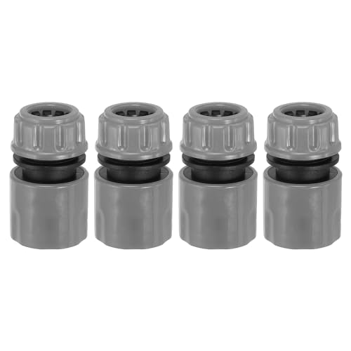 1/2" slang Reparatie Connector Extender, 4Pcs Plastic Tuin slang Reparatie Waterslang Connectoren Leakproof Design, grijs