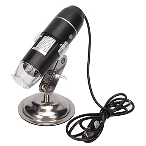 Huidanalyse Hair Scalp Detector 800x Vergroting Draagbare USB-microscoop met 8 stuks Lichte Chips voor huid- en haardetectie (zwart)