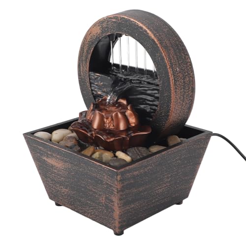 Tafelfontein, Bureaublad Waterfontein, USB-tafelfontein met LED-licht decoratieve Indoor Desktop Waterfontein voor Home Decoratie