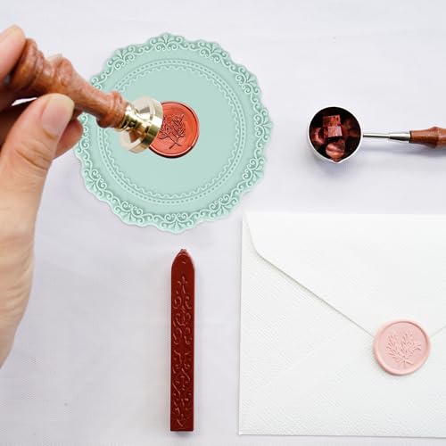 Wax Siliconen Pad 2 Pieces Wax Seal Pads met 40 Double Sided lijm Dots voor DIY, Blauw 4