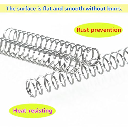 10 st Compressieve veer, Mini Roestvrij stalen veren, metalen veren voor vervanging en reparatie, 1,2 x 10 x 100 mm 3