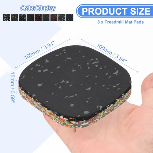 8 st. Loopband Mat Pads,10x10x1,5cm Hoge dichtheid schuim anti-vibratie pad geluiddicht Vloermat Oefenapparatuur Mat voor Tapijt Beschermen Geluidsreductie Home Sportschool,Grijs