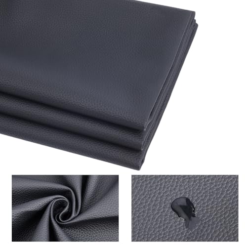 Leerstof Stof Stof 1.4 x 0,9 m 1 mm Dikke Zachte Faux lederen Rolls voor het bedekken van DIY ambachten Naaien Zwart