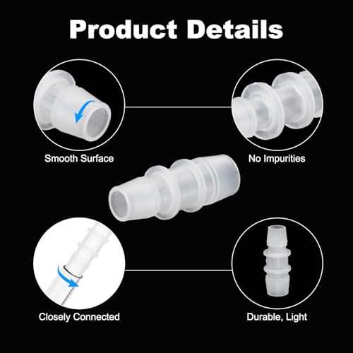 5/8" x 1/2" kunststof slang Barb Fitting, 4Pcs Thru-Bulk Pipe Connectors Barbed Wire Splicer Mender Joint Adapter Unie voor Aquarium Brandstof Gas Liquid Air 3