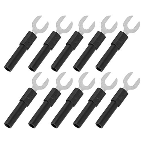 J.20016 U-Shaped Banana Plug, U en Y type Pins 6mm met 4mm Safety Banana Plug, Pack van 10 (Blauw) 5