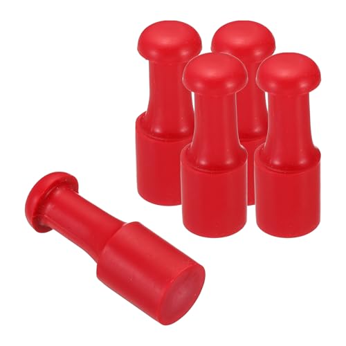 15mm Stamp Rubber Ronde Handvat, 5 Pack Rubber Knoppen Stamp Mounts Tray Pulls voor stempel maken DIY Crafting Scrapbooking, rood