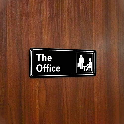 Het Office Sign Deur Panel, Acryl, Self-Adhesive, Eenvoudige installatie, 3.2 x 9 x 0,2 Inch (zwart & wit) 4