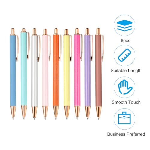 Metalen Ballpoint Pen, 4 stuks Intrekbare Pennen, Zwarte inkt, 1mm, Stijlvol voor vrouwen, Cadeau, Teacher, Office, Note, Journaling Style 2, Rose Red 3