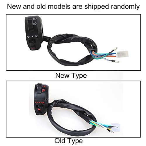 Linkerschakelaar Motorfiets linker schakelaar 7/8 Inch handgreep controle Hoorn indicator licht hoog/laag bundel zwart