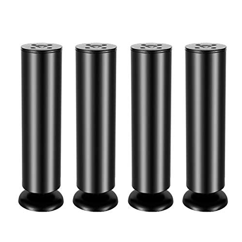 4x 200mm Zwarte roestvrij stalen meubels Benen Kast voeten vervanging Sofa Leg tafelvoet Sofa Shelves voeten