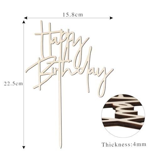 1 Piece Topper Cake Verjaardag Happy Birthday Cake Topper gemaakt van hout decoratie voor verjaardag cake decoratie verjaardag kinderen jongens