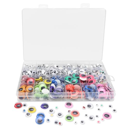 Verpakking van 1700 Wobble Eyes Zelfklevende Meerdere maten (4mm-15mm) Zelfklevende Eyelets Zelfklevend voor Creative Home Decor Stickers Speelgoed Accessoires Ambacht Supplies (Multiple