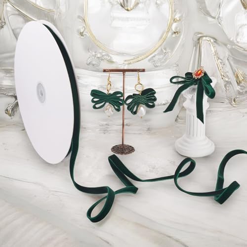10mm fluwelen ribbels dubbel gezicht fluweellinten donker groene Bow Making Ribbon Vintage Ribbon voor DIY Crafts gift wrapping Bow Choker Haarband
