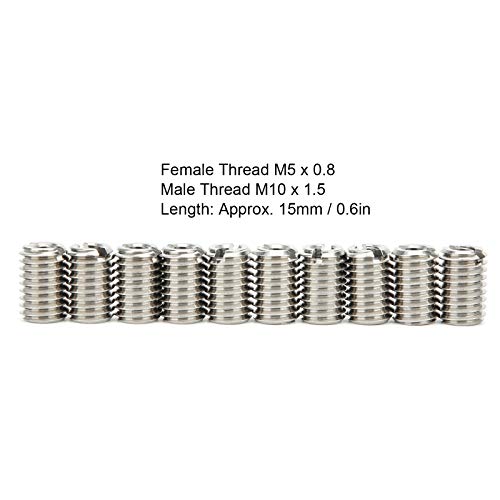 Thread Adapter M5 M10, Threaded Lock invoegt 10 stuks invoegen Nut Reducer Standaard Threaded Slot Repair Tool Roestvrij stalen Mouw Componenten