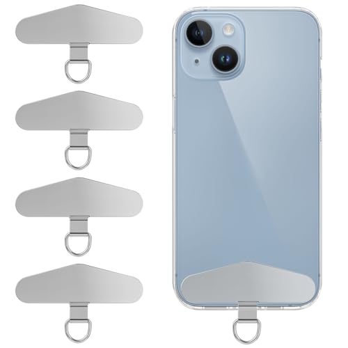 4PCS Metalen telefoon Tether Tabs, Telefoon Lanyard Vervanging Deel Universeel Mobiele telefoon Lanyard Patch Pad zonder lijm