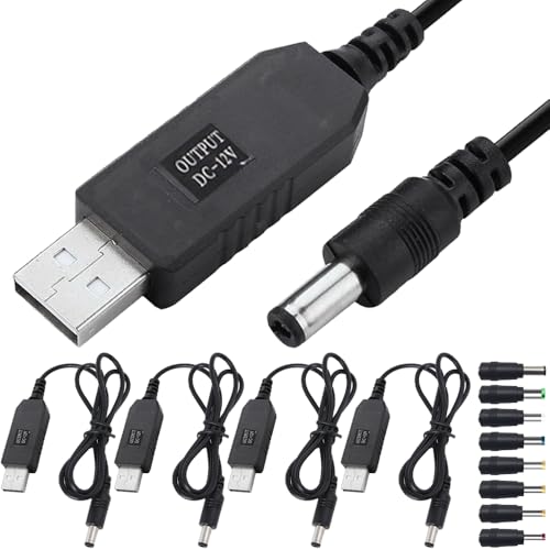 DC 5V 2A naar DC 12V Stap-up USB Converter Kabel USB-adapter met DC Jack 5.5x2.5mm Ventilator Power Kabel Tafellamp met DC Converter Kit (3.3ft, 4PCS)