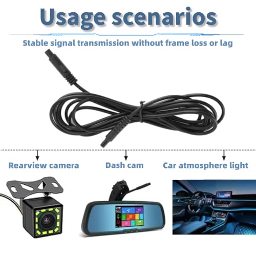 2.5m 4Pin Car Dash Cam Extension Cable, Dash Cam Backup Camera uitbreiding Cord Achterzicht Backup Camera Draad voor 12V 24V Vrachtwagen Trailer