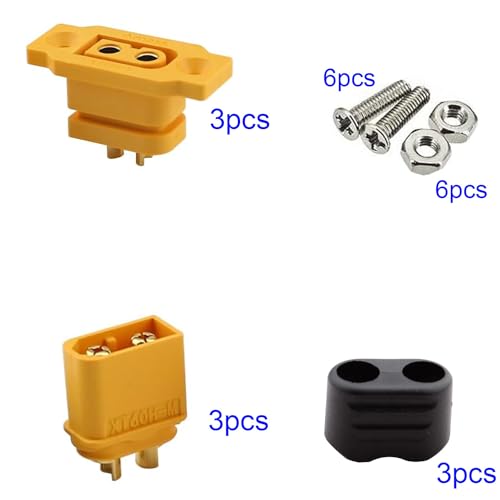 3 paar XT60E-F Socket hoge stroompluggen + XT60H plug met schroeven voor Lipo Batterij XT60 Plug 2-Pin voor RC FPV Lipo Batterij RC Quadcopter