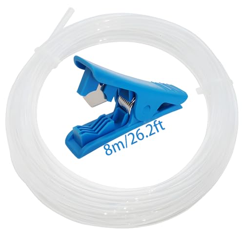 Teflon slang Transparante Extruder Feeder Tube (8m, 2mm Binnendiameter x 4mm Buitendiameter) + Blue PTFE slang Cutter voor 1,75 Filament Creality Ender 3/Pro Ender 5