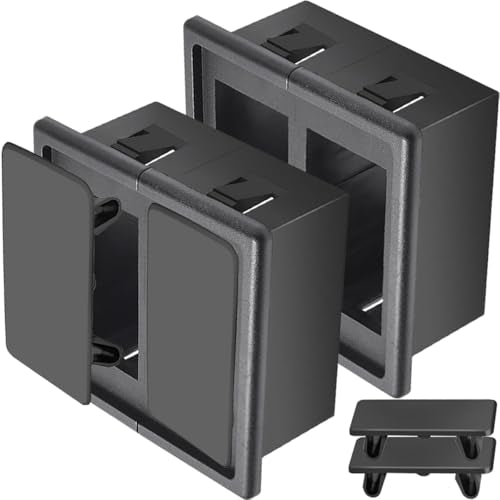 2 Sockets Rocker Switch, Panel Housing, Black Toggle Switch, Montagepaneel met Rocker Switch Cover voor voertuigen, boten, auto's, SUV, ATV