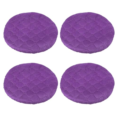 Ronde stoelhoesjes, 4 stuks, Elastische Bar Krukdeksels, Wasbare Kussenhoes, Stretch Bar Stoelhoes voor 25-33cm Stoel Stoel Cover paars