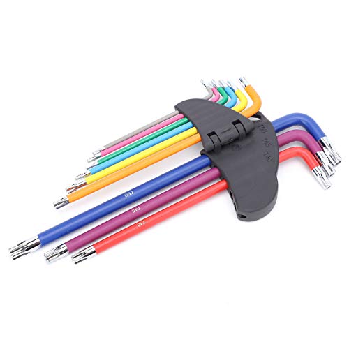 Allen sleutel, 9 PCS Star Hex sleutel set Super Long Multicolor Hex sleutel gereedschap set Repairing Hand Tools, Drive Socket Sets 5