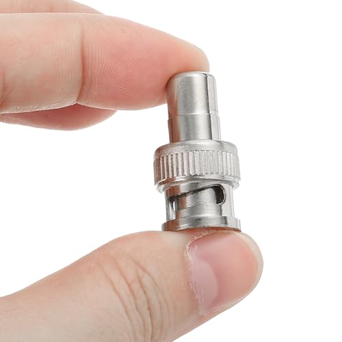 BNC aan RCA Adapter, Set van 10 BNC Male RF Coaxiale koppelingsadapters voor CCTV beveiligingscamera LED Strip, Zilver 3