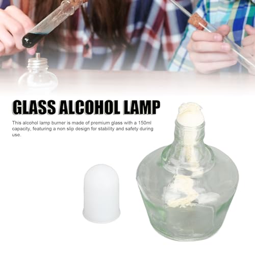 150 Ml Glass Alcoholbrander, Educational Tool, Ideaal voor wetenschappelijke projecten, Brander met 5 vervangingsfuses, 1 Funnel, milieuvriendelijk en herbruikbaar