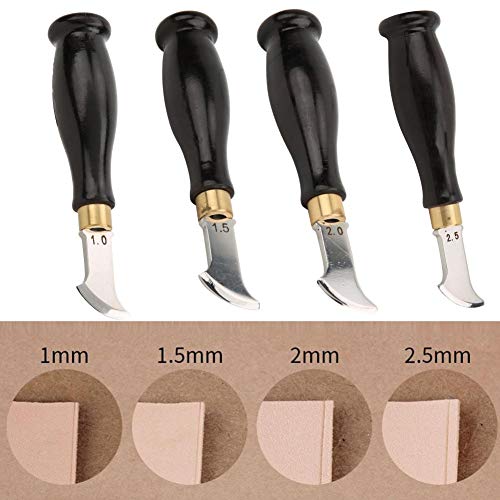 Lederen rand Vouw Sandalwood Handle Lederen Rand Marker Craft DIY Tool Lederen Crimping Tool Grootte:1mm-2,5mm (2,5mm) 4