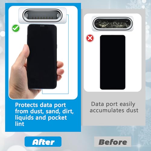 10 st USB C Stofplug Cover, Type C Port Plug met 10 st Lanyard Telefoon Ring Ring Strap en Reiniging Brush, Opladen Port Cover USB C Mobiele telefoon Port Caps (Zwart) 5