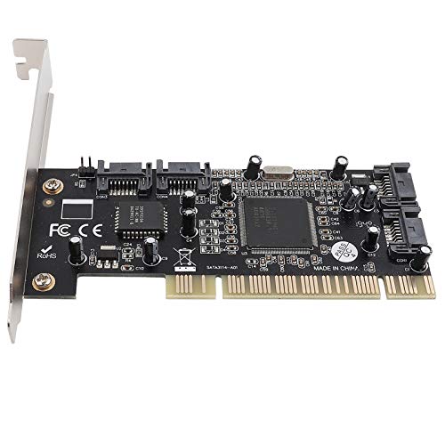 4 Port SATA PCIe 3.0 X1 Controller Card, 4 Port PCI naar SATA RAID Card PCI Express naar SATA 1.5Gbps Sil3114 Chipset RAID Controller Kaartadapter Ondersteuning 4 harde schijven 4